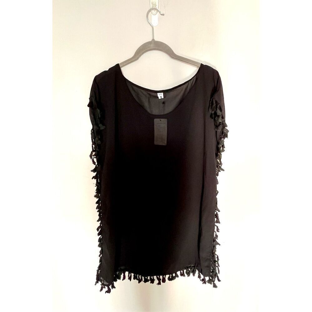 GD key black tassle swim cover up NWT S/M - Picture 2 of 3